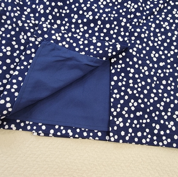 Talbots Navy Polka Dot Skirt Size 8 Front Buttons Cotton Blend - Picture 10 of 15